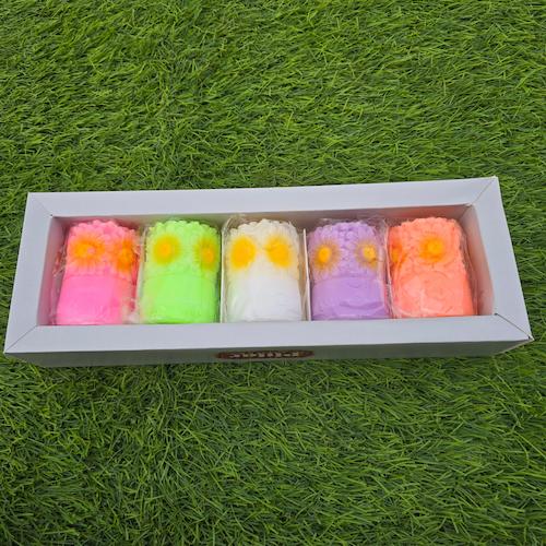 Diwali Candle - Sunflower Pillar - Multi Color - 5pc
