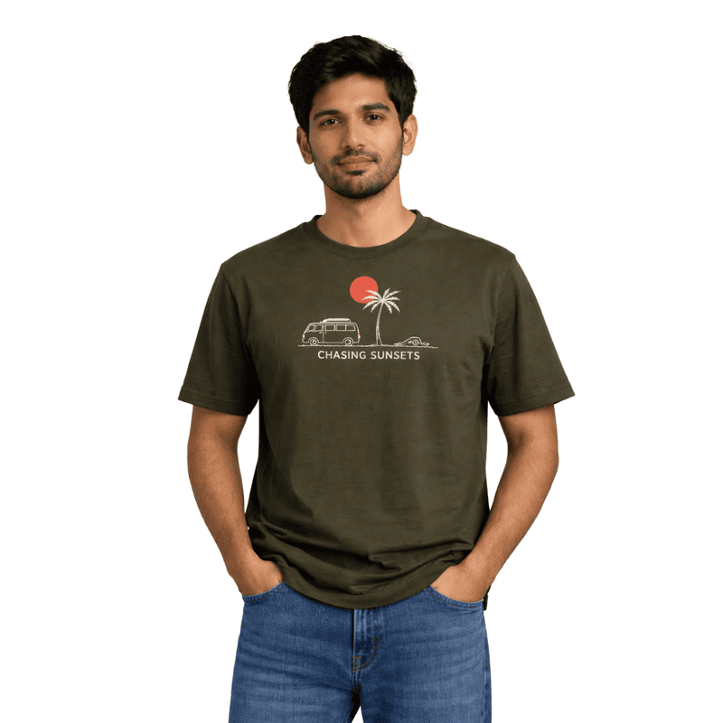Chasing Sunsets Cotton Regular Fit T-Shirt