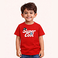 Kids Red Graphic T-Shirt – Super Cool Cotton Tee for Boys