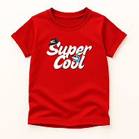 Kids Red Graphic T-Shirt – Super Cool Cotton Tee for Boys