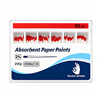 Sure Endo Paper Points 2% Pack of 200 Endodontic Paper Points