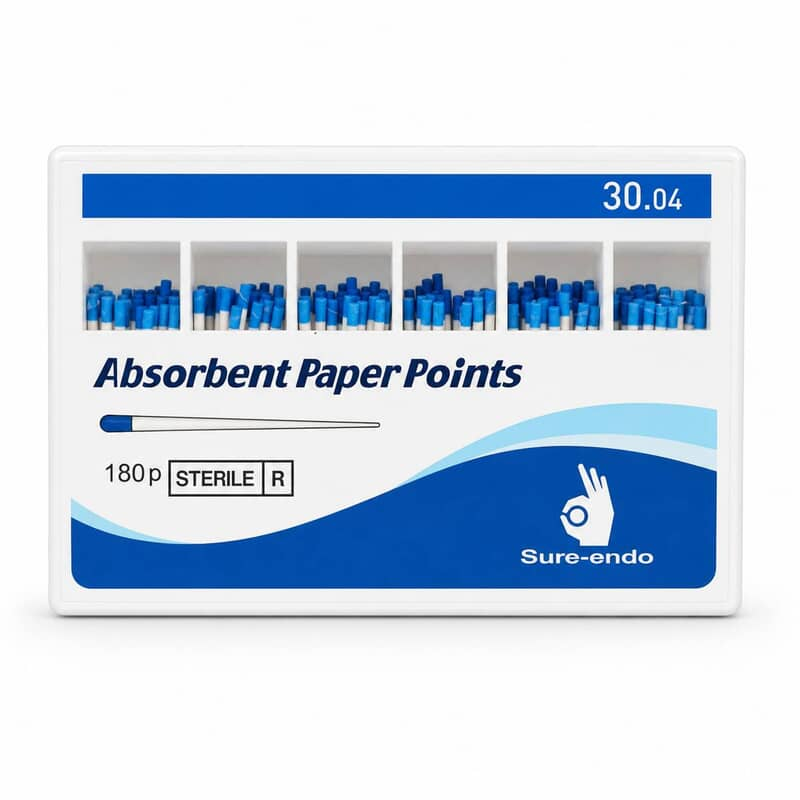 Sure Endo Paper Points 4% Pack of 180 Endodontic Paper Points