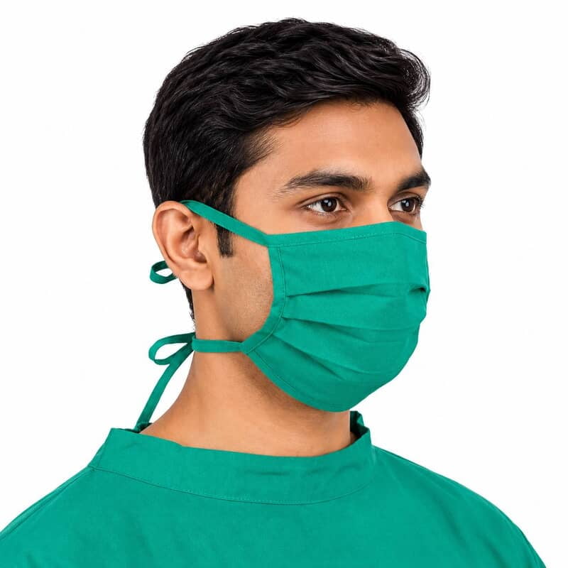 Surgical Green Cloth Mask Tie – Reusable Washable Medical Mask