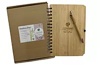 Bamboo spiral notebook with pen sustainable stationery gift Bamboo spiral notebook with pen sustainable stationery gift