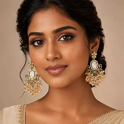 Seraphina Ivory Marble Crystal Chandelier Earrings