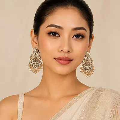 Aurelia Champagne Crystal Chandelier Earrings