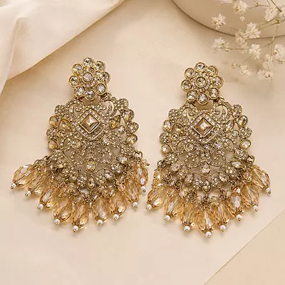 Aurelia Champagne Crystal Chandelier Earrings