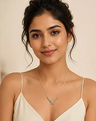 Aurelia Two-Tone Butterfly Pendant Necklace