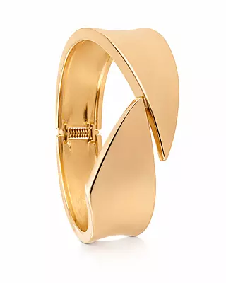 Aureva Sculpted Fold Gold-Tone Cuff Bracelet