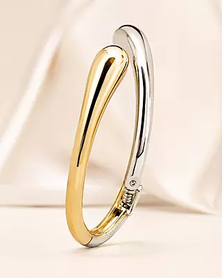 Elara Two-Tone Sculpted Wrap Bracelet