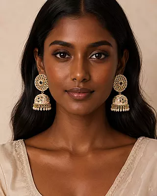 Blush Royale Cream Crystal Chandelier Earrings