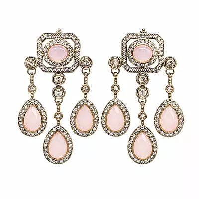 Blush Royale Pink Chandelier Earrings