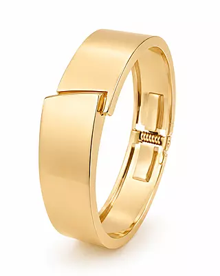Valora Asymmetric Overlap Gold-Tone Cuff Bracelet
