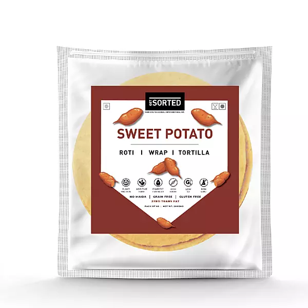 Sweet Potato Roti (Pack Of 5) | 6.2 Gms Net Carbs