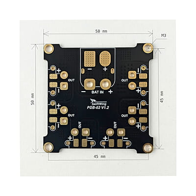 High-current 200A multirotor UAV power distribution board with XT60 and XT30 solder pads High-current 200A multirotor UAV power distribution board with XT60 and XT30 solder pads