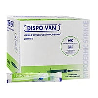 HMD Dispo Van Syringe 2.5ml 24G x 1 Inch Needle | Sterile Disposable Syringe | Box of 100