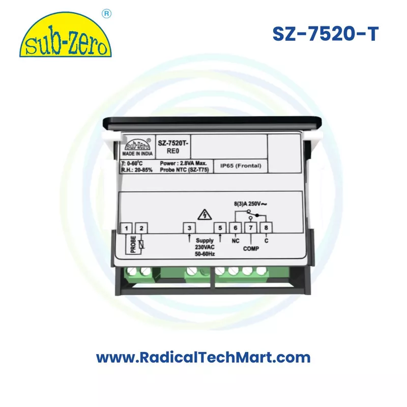 SZ-7520T Temperature Controller | 8A Relay with OFF Cycle Defrost |