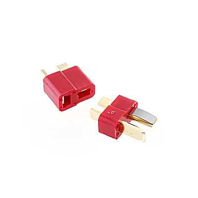front-view-of-fireproof-t-plug-connector-pair-for-rc-battery