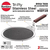 HAWKINS NS SS TRI PLY SHIELDED DOSA TAVA 28CM (NSDT28)