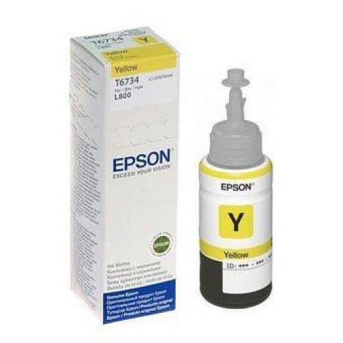 Epson T6734 Yellow Ink Bottle – 70ml Dye-Based Photo Ink | EcoTank Photo Series