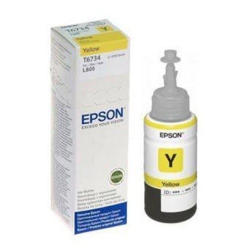 Epson T6734 Yellow Ink Bottle – 70ml Dye-Based Photo Ink | EcoTank Photo Series
