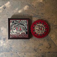 Madhubani Hand-Painted Elephant Tabletop