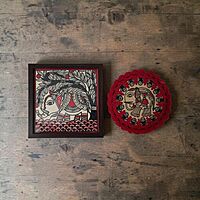 Madhubani Hand-Painted Elephant Tabletop