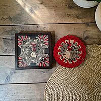 Madhubani Hand-Painted Fish Tabletop