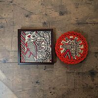 Madhubani Hand-Painted Mayur Tabletop