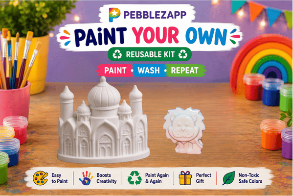 Reusable Taj Mahal & Lion DIY Painting Kit – Set of