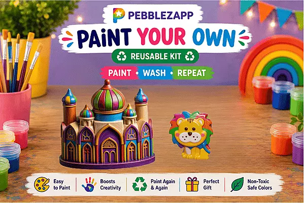Reusable Taj Mahal & Lion DIY Painting Kit โ Set of