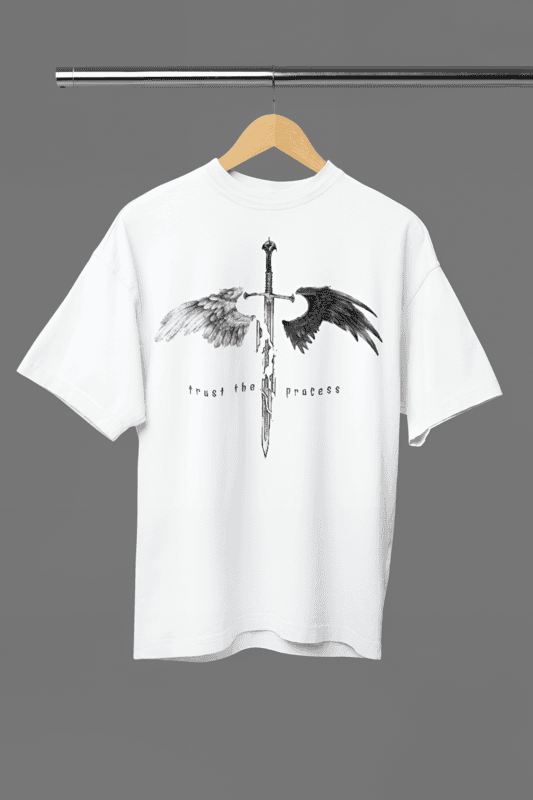 Trust the Process white oversized tshirt