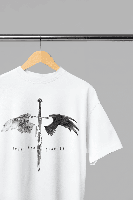 Trust the Process white oversized tshirt