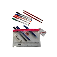 Stationery Filled Pink Zip 8x5"" Pencil Case