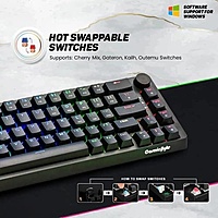 Cosmic Byte Astra Mechanical Keyboard – Wired & Bluetooth | Blue Switches | RGB