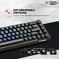 Cosmic Byte Astra Mechanical Keyboard – Wired & Bluetooth | Blue Switches | RGB