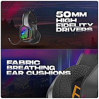 Cosmic Byte Immortal Wireless & Wired Gaming Headset – 50mm Driver | RGB | Bluetooth