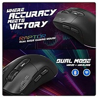 Cosmic Byte Raptor Dual Mode Gaming Mouse – 4800 DPI RGB Wired & Wireless