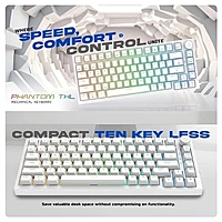 Cosmic Byte Phantom TKL Mechanical Keyboard – Red Switches | RGB | Gasket Mount | White
