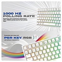Cosmic Byte Phantom TKL Mechanical Keyboard – Red Switches | RGB | Gasket Mount | White