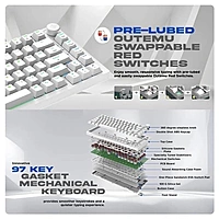 Cosmic Byte Phantom TKL Mechanical Keyboard – Red Switches | RGB | Gasket Mount | White