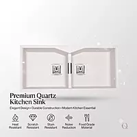 Quartz Elite Double Bowl Sink (Ivory Stone)