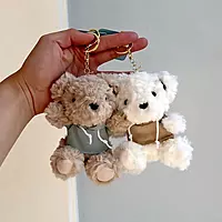 Teddy with hoodie Plush keychain
