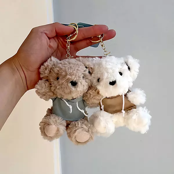 Teddy with hoodie Plush keychain