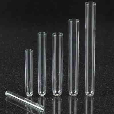 Test Tubes, Boro 33 exp. glass, Round Bottom, with rim, Plain.