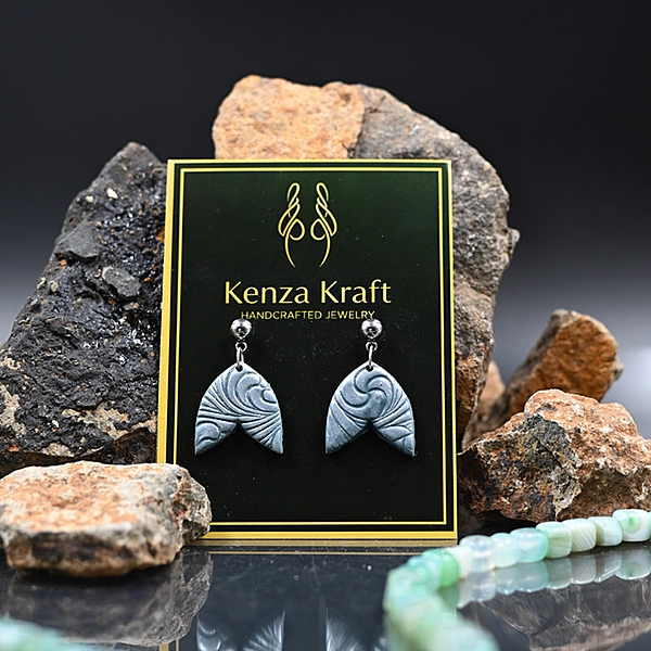 Obsidian Winged Drop Earrings