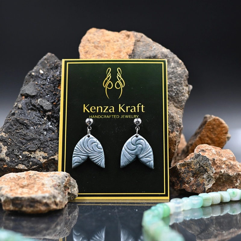 Obsidian Winged Drop Earrings