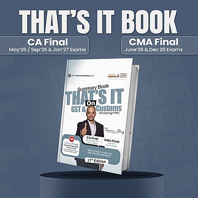 Thats It - CA Final - IDT - May 26 & Sep 26