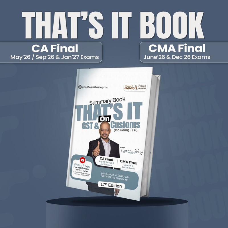 Thats It - CA Final - IDT - May 26 & Sep 26