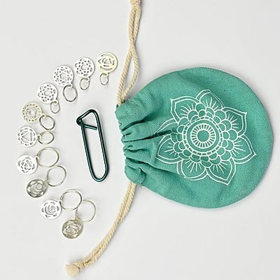 Sterling silver plated chakra stitch markers - The Mindful collection